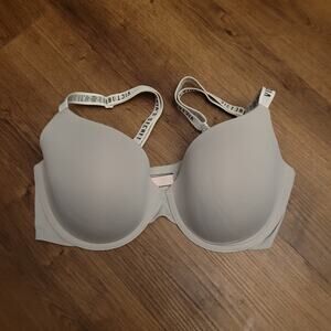 victoria's secret t shirt lightly lined demi 36D light gray nwot
